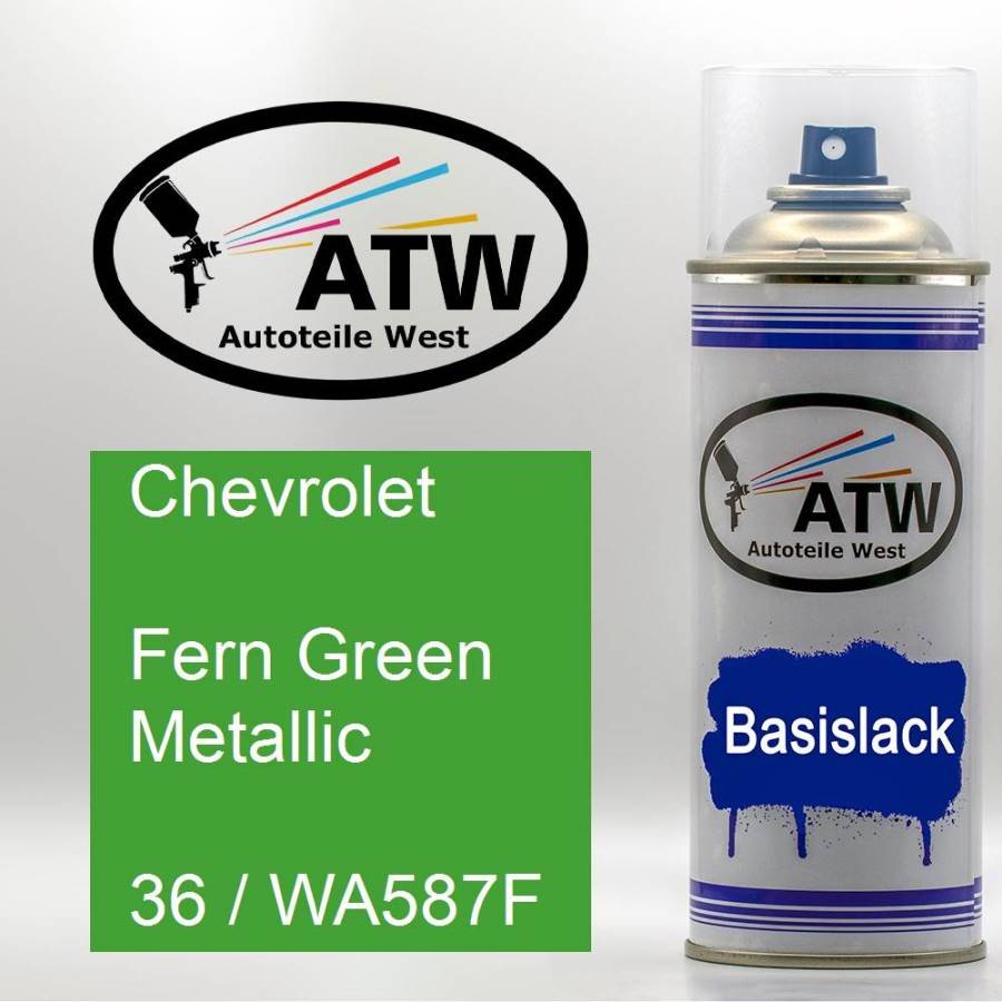 Chevrolet, Fern Green Metallic, 36 / WA587F: 400ml Sprühdose, von ATW Autoteile West.